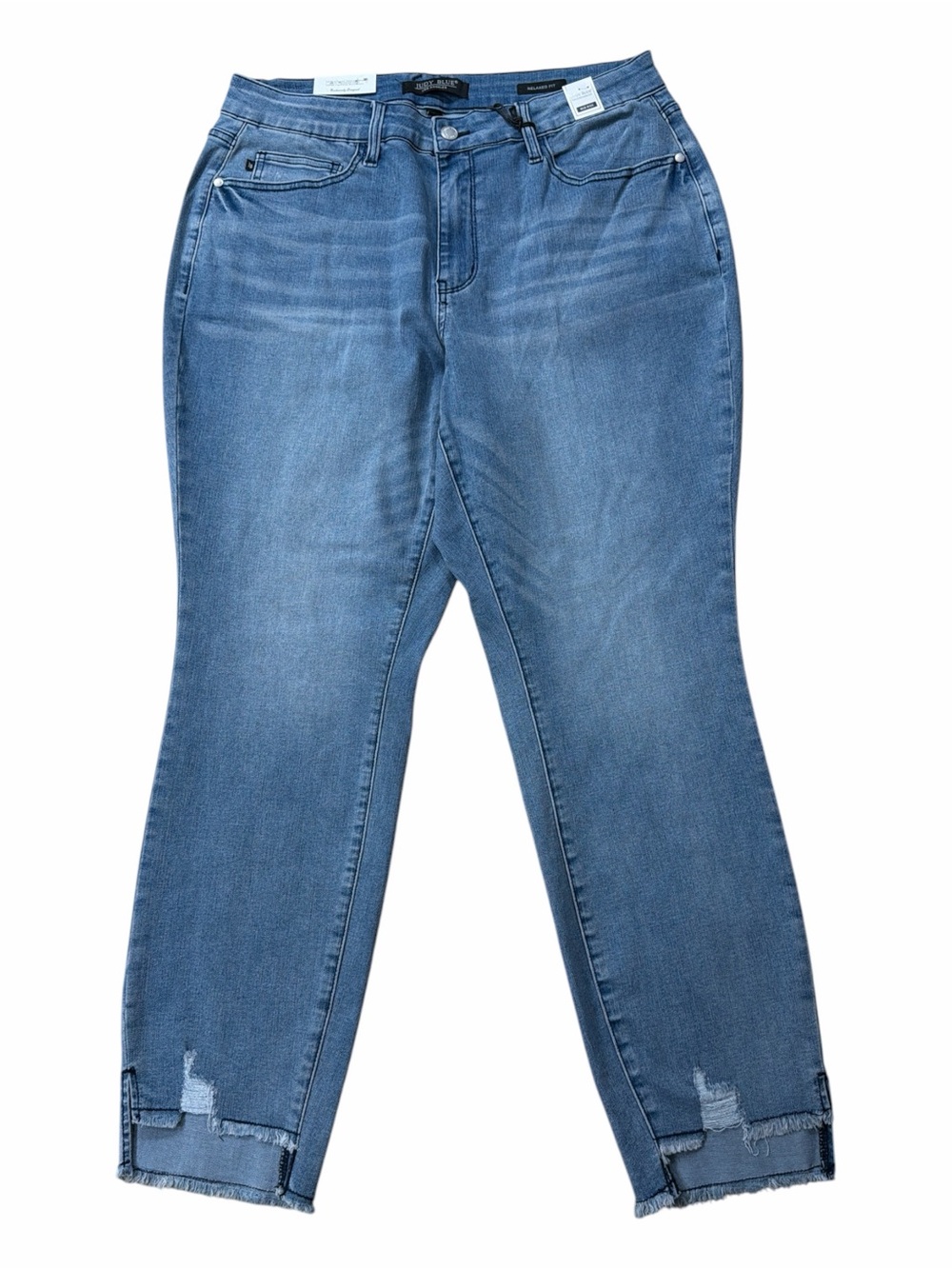 Judy Blue NWT Relaxed Fit Step Hem Distressed Cropped Jeans
